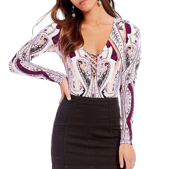 NWT Free People “Pick a Place” lace-up bodysuit - Picture 6 of 8